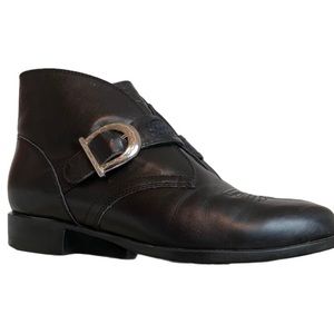 Ariat Black Ankle Booties Western Silver Buckle Women's size 7